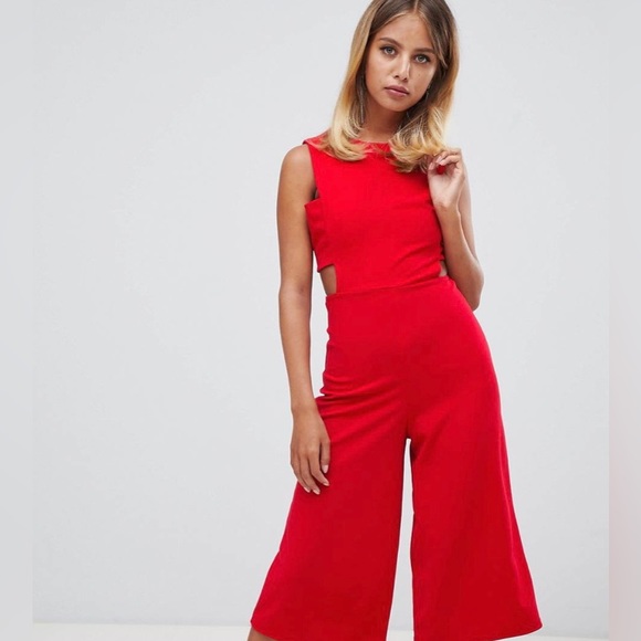 Missguided Pants - MISSGUIDED Cut Out Cullotte Jumpsuit